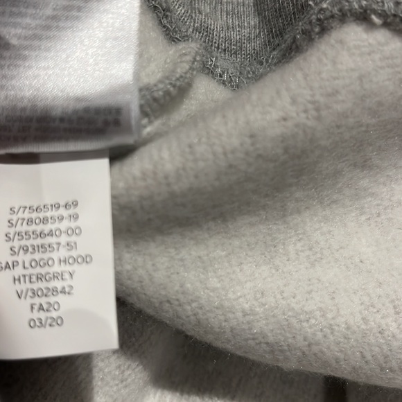 GAP kids cozy kangaroo pouch hooded sweater neon pink accented letters - Picture 10 of 10